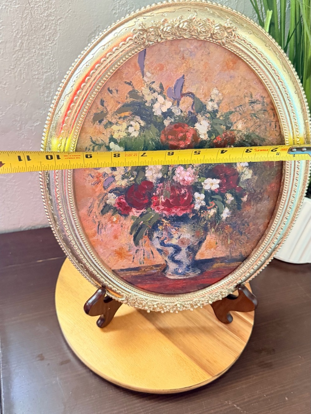 Camille Pissarro "Vase of Flowers" Framed Oval Art Print - Signed - Picture 10 of 12